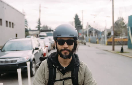 Man wearing Smith Dispatch helmet