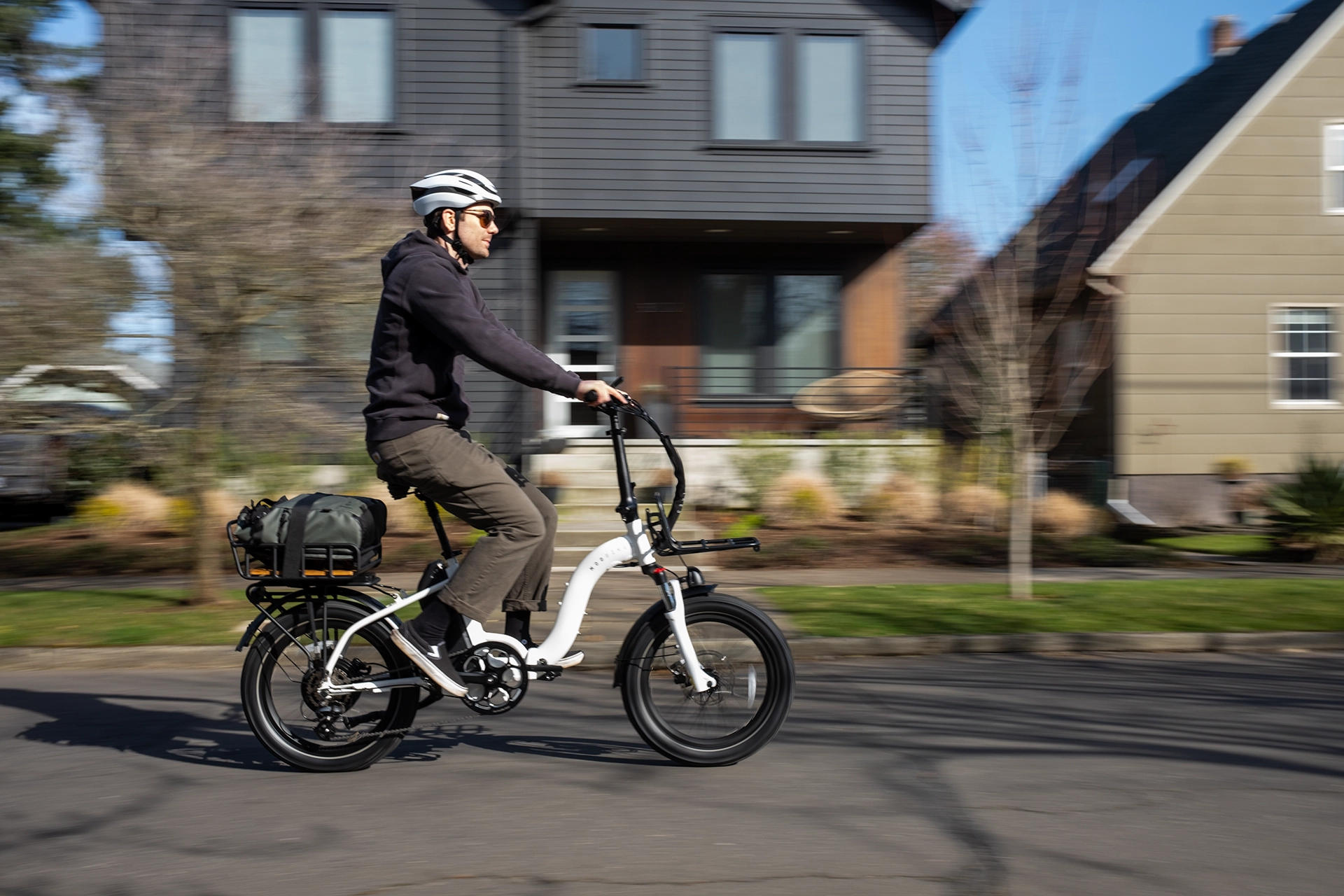 Person riding bike to the right